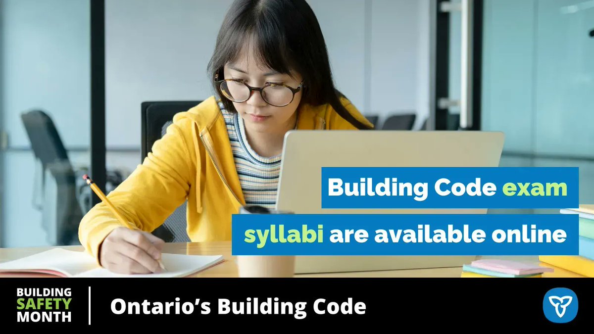 ONmunicipal's tweet image. In Ontario, building practitioners need to write certain exams. Depending on which exams they are writing, candidates have to study different parts of the Code. ontario.ca/document/study…

#BuildingCodeMatters #BuildingSafetyMonth