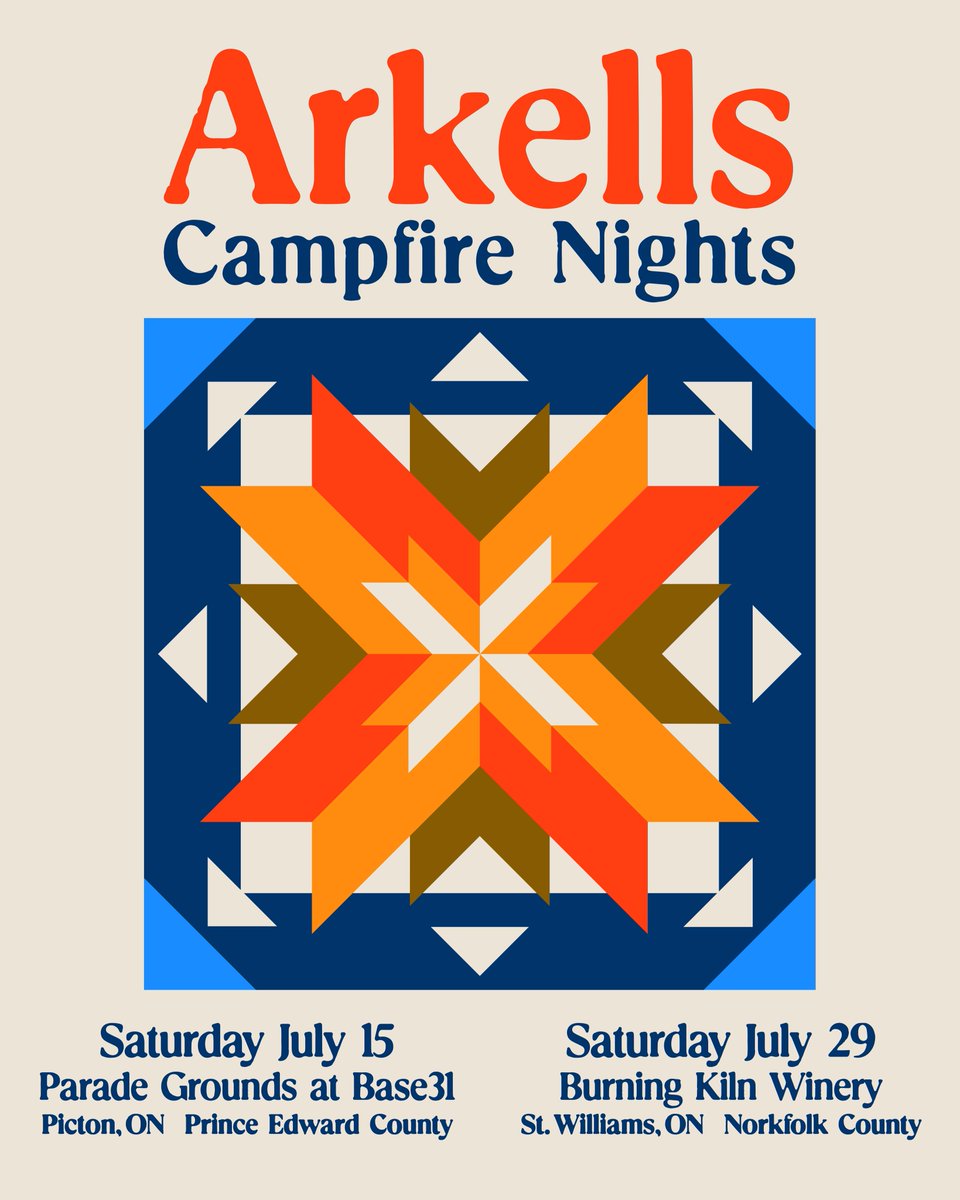 For the 1st time ever, Arkells present Campfire Nights.
Join us for an intimate sing-song w/ your fave band. All the hits, all your voices, all the night long.
July 15 - Prince Edward County 
July 29 - Norfolk County
Tix on-sale Friday. Pre-sale tmrw 10AM.
arkellsmusic.com/live