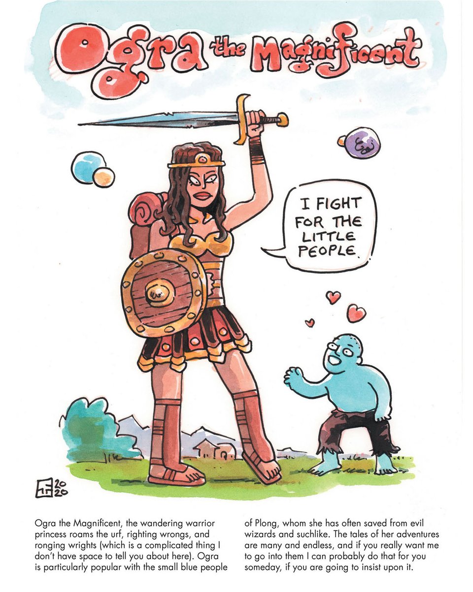 I ❤️ #Ogra the #Magnificent!
loom.ly/pS2E9gM

#book #art #scifi #cartoons #comic #watercolor #superhero #warrior #woman #princess #fighter #bluepeople #littlepeople #wizards #chuckwhelon #planeturf #urfspace #planeturfentertainment