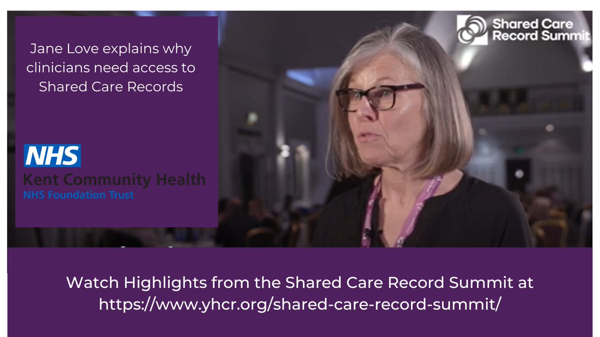 Shared Care Records allow clinicians to "access information and make safer decisions" according to <a href="/NHSKentCHFT/">Kent Community Health NHS Foundation Trust</a>'s Jane Love. Check out this clip &amp; others from the 1st national #SharedCareRecord Summit held earlier this year in Leeds loom.ly/6sy4ny8