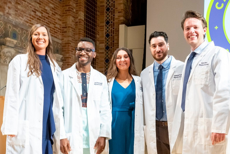 Canisius_Univ's tweet photo. So many smiles at the White Coat Ceremony from graduates of our PA Studies Program. The symbolic rite of passage represents their entry into the physician assistant profession, and prioritizes service above self and compassionate care for all patients. π©Ί #CanisiusMade https://t.co/8JLOW3aoX5