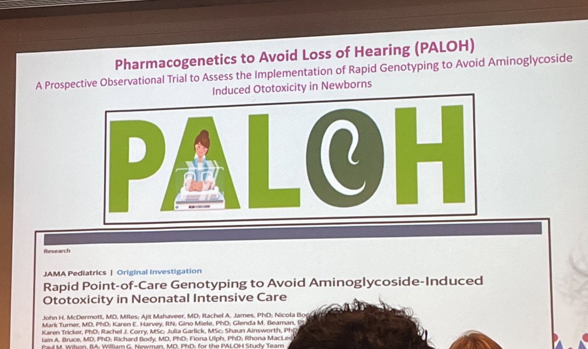 Great talk about rapid point of care testing to detect a genetic variant associated with aminoglycoside related ototoxicity. Potential for a huge impact in management of neonates with sepsis @PALOH_Study #rcpch2023