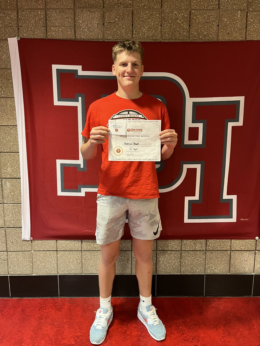 Congratulations to the April Cold Stone Creamery Student of the Month: Hudson Blank!  #dixieproud