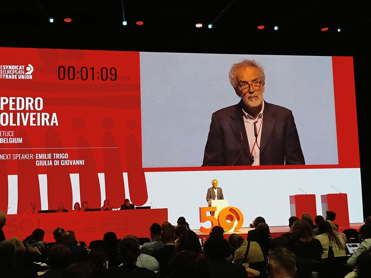 ETUCE Committee member, Pedro Oliveira, <a href="/fenprof/">FENPROF</a> 🇵🇹, reminded #ETUC50  delegates about the crucial role of higher education and academics for #democracy and citizenship education‼️