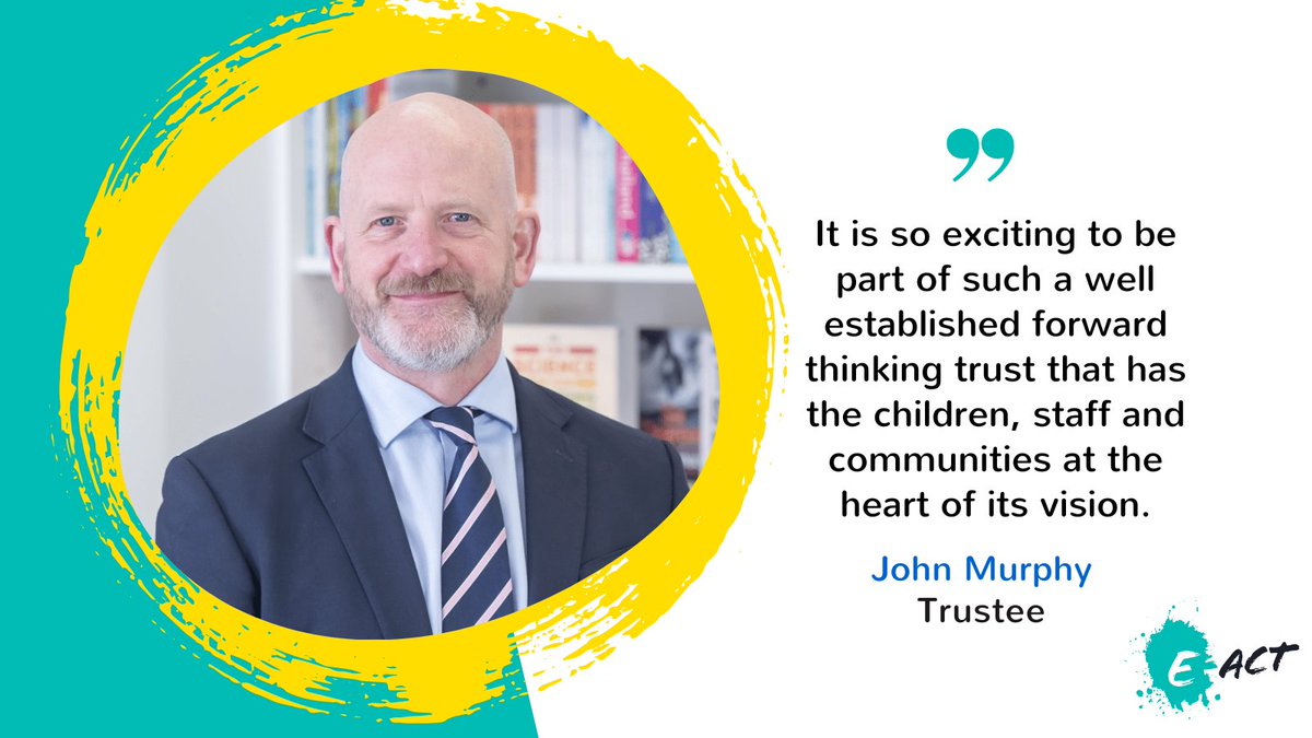 Delighted that @johnoasismurphy has joined E-ACT as a trustee! As the CEO of @OasisAcademies he brings a wealth of experience with over three decades in school leadership! #boardoftrustees #welcome