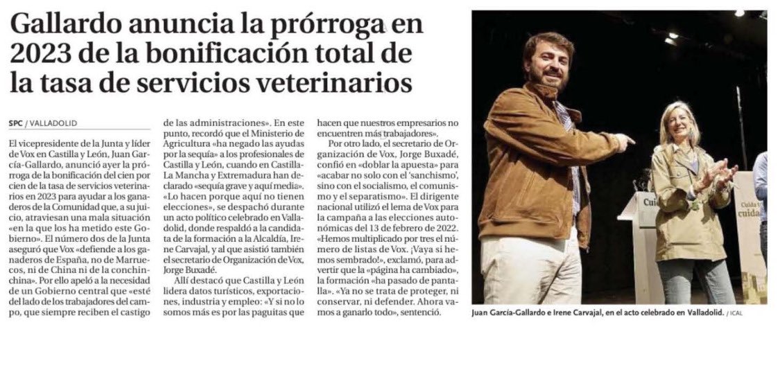 ✅ Desde Bruselas y el Gobierno de Sánchez atacan continuamente a nuestros ganaderos y agricultores.

🚨<a href="/juan_ggallardo/">Juan García-Gallardo</a> anuncia la bonificación total de las tasas de sevicios veterinarios a los ganaderos de #CYL.