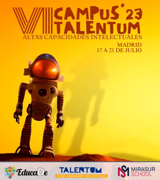 Mirasur School acoge el I Campus Talentum en Madrid para niños de #primaria y #secundaria con #altascapacidades y #altorendimientoacademico 
🗓️Del 17 al 21 de julio
📍Mirasur School
👧👦 Primaria y Secundaria 
✍️  bit.ly/41ItcON
#talentum  #educade #mirasurschool