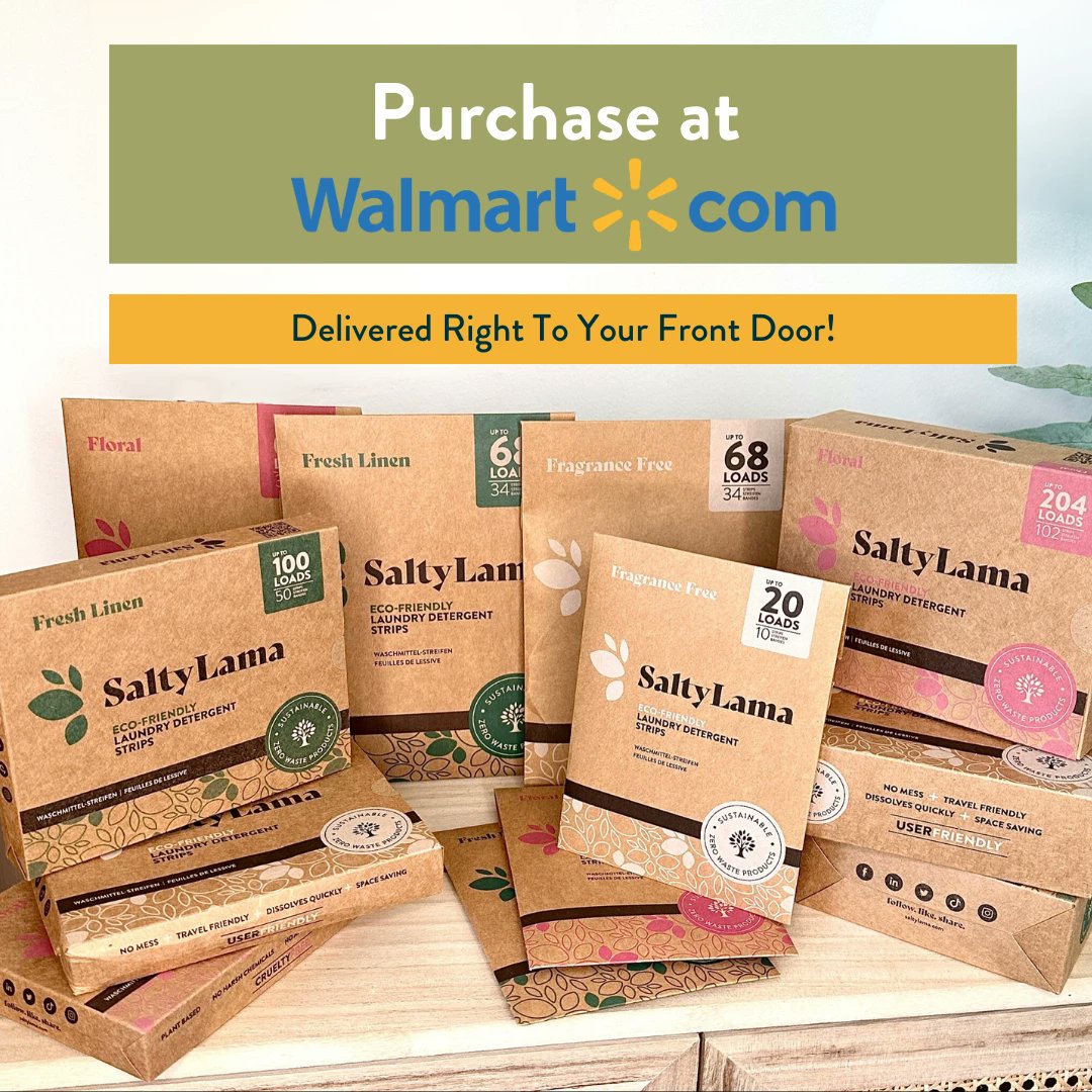 🚘Save yourself the hassle of going to the store. Shop at Walmart.com to purchase eco-friendly SaltyLama laundry strips 🦙. Our ultra-concentrated detergent is simple and efficient.⚡

🛒SHOP NOW:

shop.saltylama.com/walmart