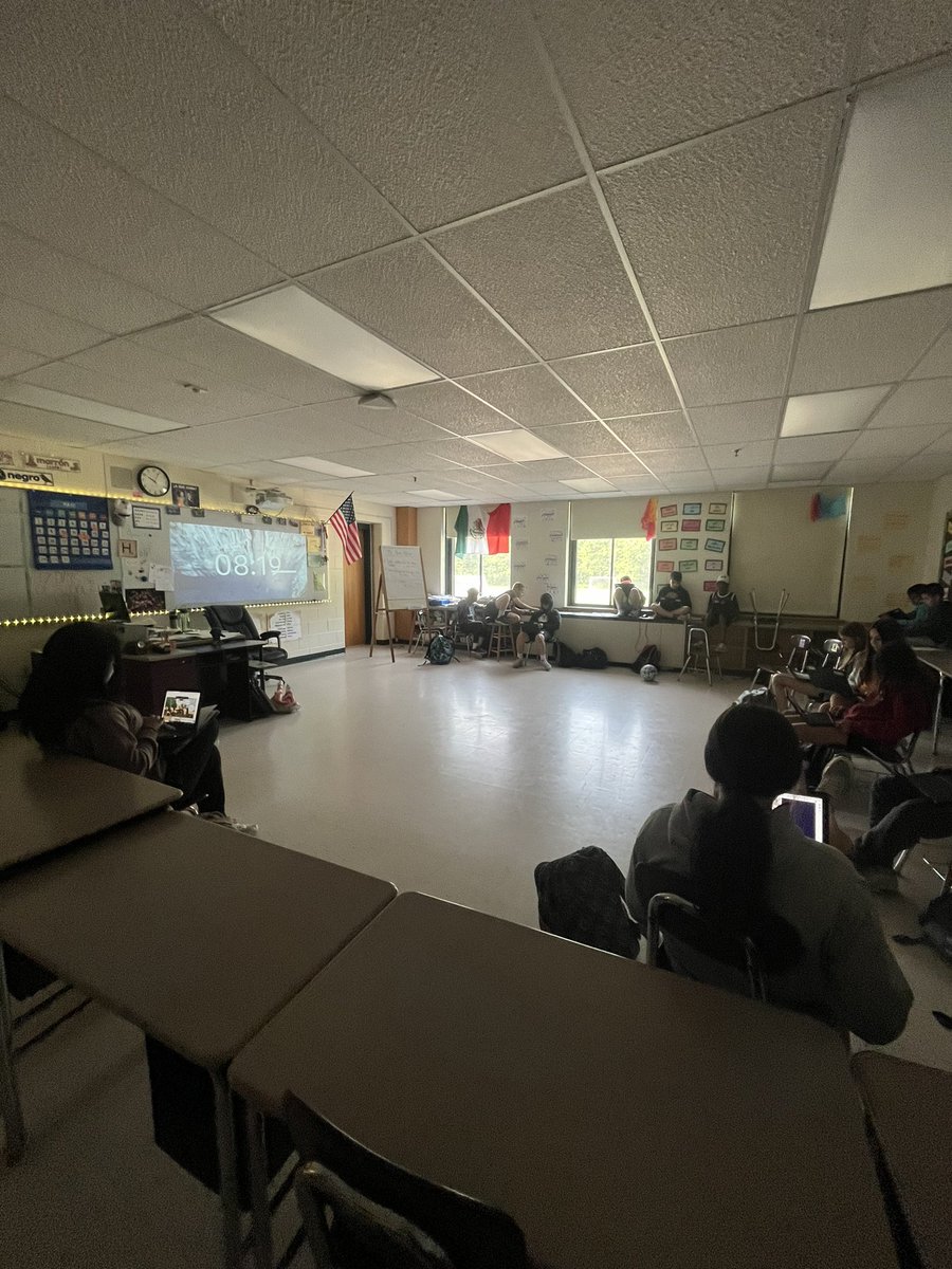 6th grade Book Club Day 1 <a href="/AhernMiddle/">Ahern Middle School</a>.  Students are loving Señor Wooly’s ME LLAMO VICTOR. I’m So impressed by their perseverance in reading their first ever novel en español!🤓📚