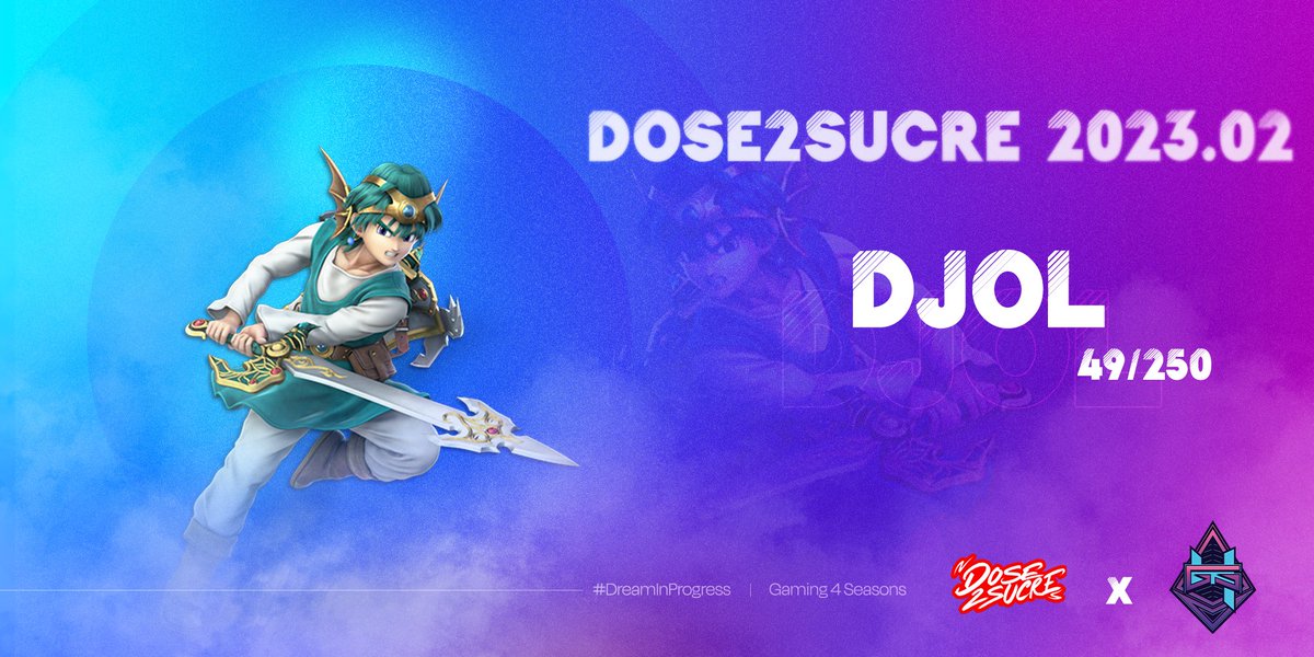 Gaming4Seasons's tweet photo. Samedi dernier @Djol_ssbu était en déplacement à Lyon pour la deuxième édition de la Dose2Sucre ! Il a fini 49è sur 250 participants, et à noter également un set très close 1-2 contre Leon 🔥
Bien joué 👊
#DreamInProgress https://t.co/Kbj0RjJSBt