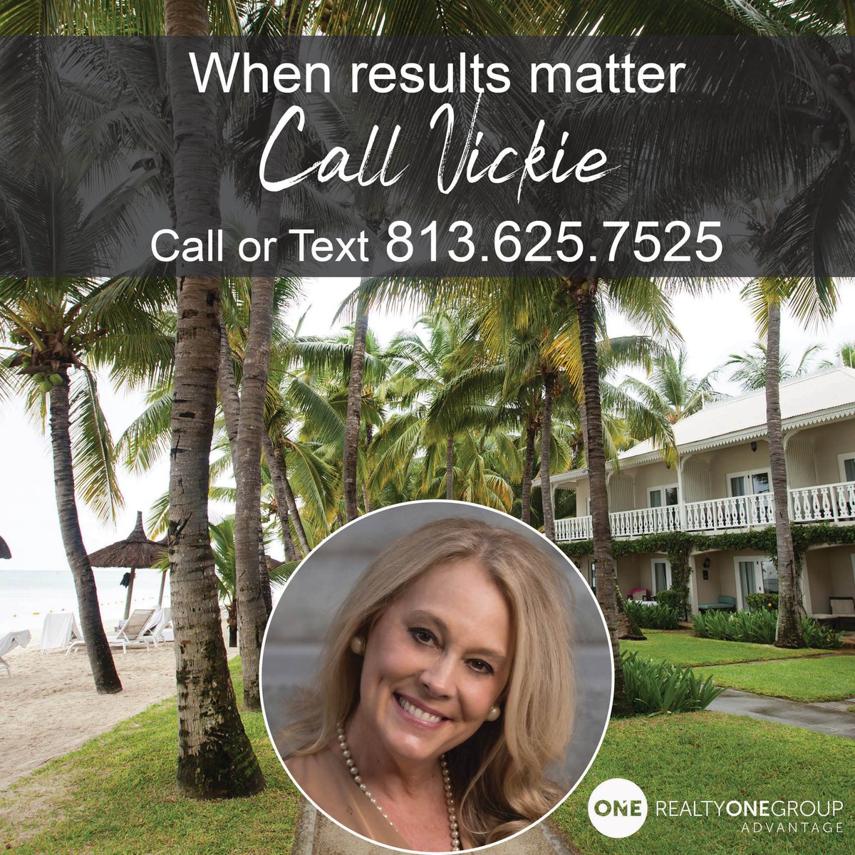 When results matter, call Vickie Mitchell with Realty ONE Group Advantage at 813-625-7525.

#icanhelpyoubuyorsell #realtor #realestate #buyingahome #sellingahome #vickiemitchellsellsFL #realtyonegroupadvantage #tampa #lutz #landolakesFL #tampabayrealestate #tampahomes...