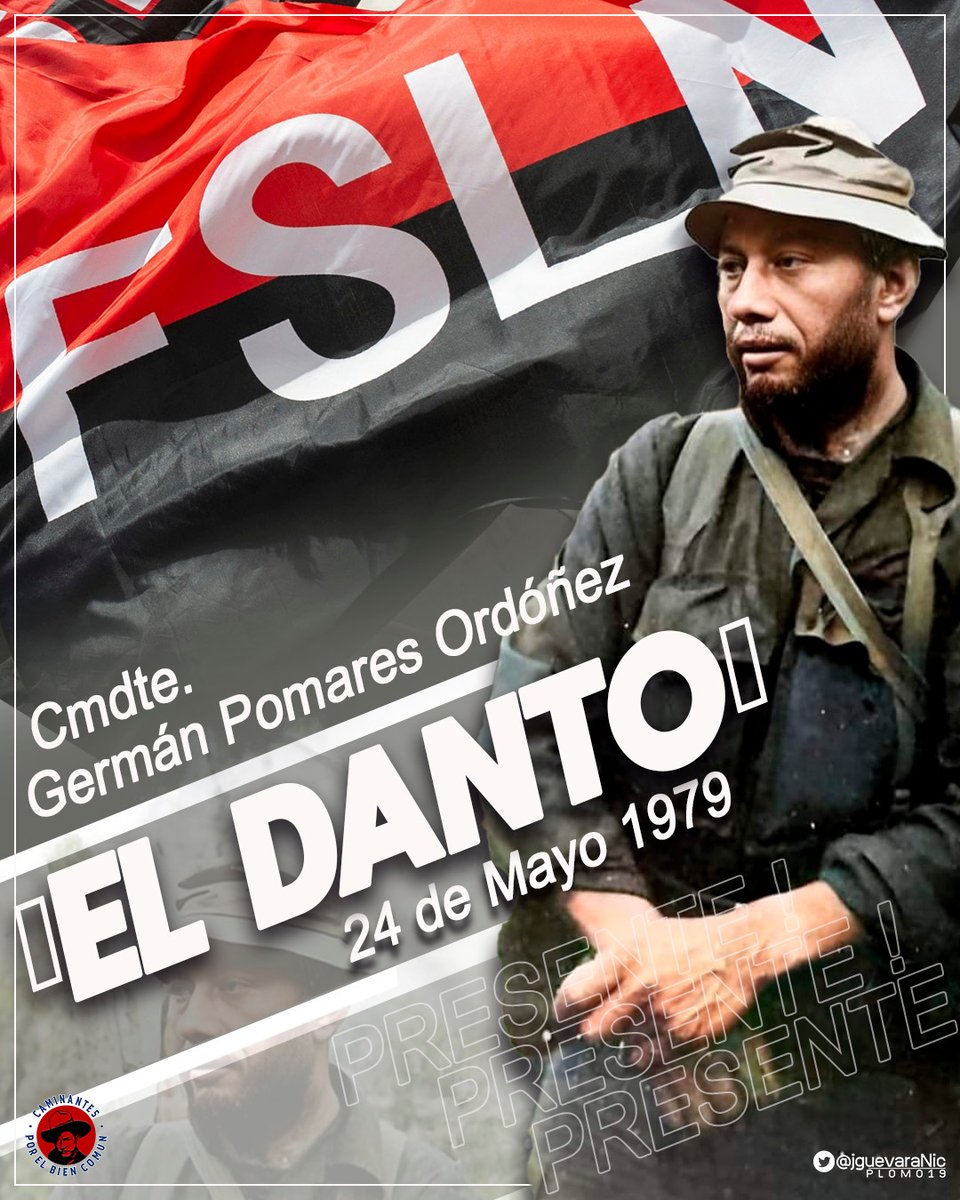 #Hoy recordamos a Germán Pomares conocido como el "Danto", fundador del FSLN, han pasado 44 años de su paso a la inmortalidad y su legado sigue inspirando a todas las generaciones #GermanSiempreAlFrente