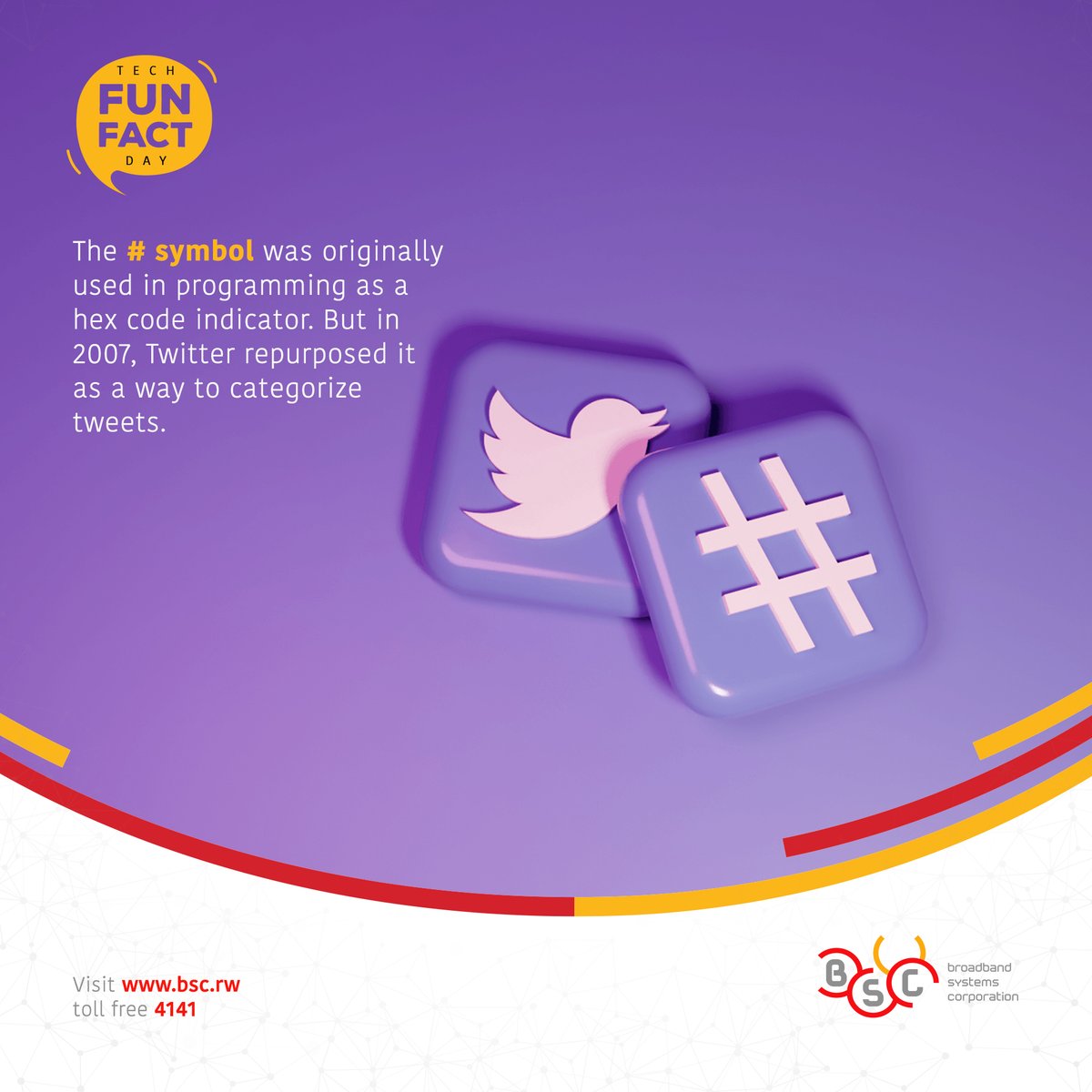 bscrw's tweet image. Ever wonder why the pound sign (#) is now known as a hashtag? It was originally used in computer programming to denote a hex code but was repurposed by Twitter in 2007 to categorize tweets.

#techfunfact #poundsign #RwOT