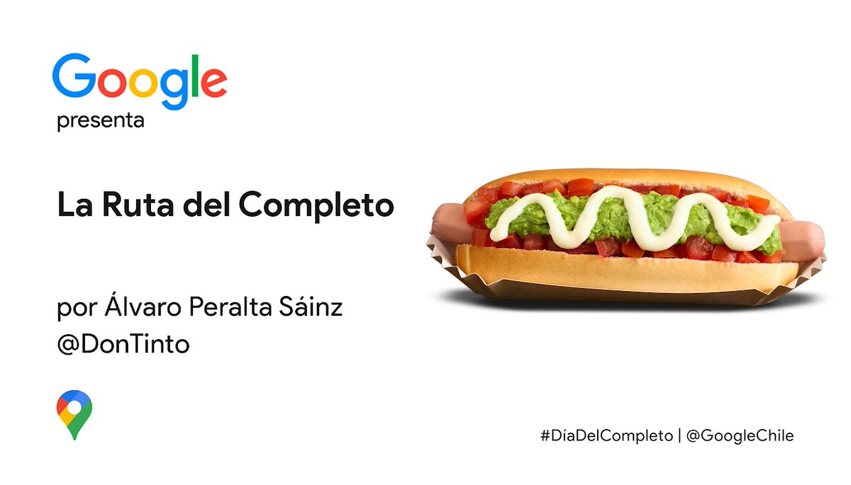 GoogleChile's tweet photo. Una fecha con sabor a Chile. 🌭😋🇨🇱

En este #DíaDelCompleto, te compartimos esta lista de #GoogleMaps, curada por @DonTinto, con 8 lugares para disfrutar de este plato bien tradicional → https://t.co/lRFnQPmOMH https://t.co/JZ3Baxvj5e