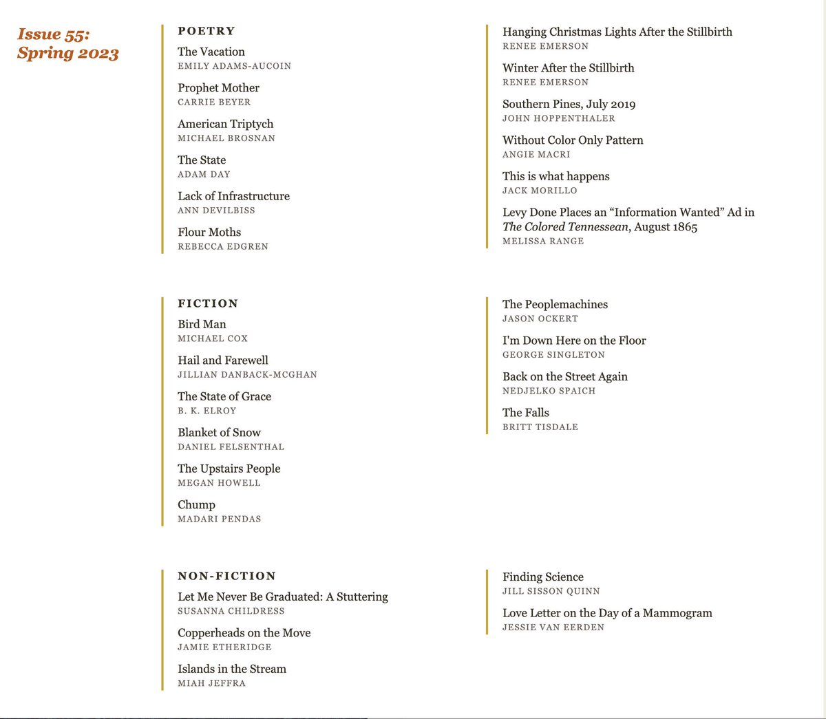 terrylkennedy's tweet photo. Dear friends,

ICYMI - We are pleased to announce the launch of the Spring 2023 Issue of #storySouth--our 55th. We had a record number of submissions for this issue and we think you'll enjoy what you find you here. 

https://t.co/6dcKVcIHl5

#Litmags #WritingCommunity #NewIssue https://t.co/jLcdQ9uInC