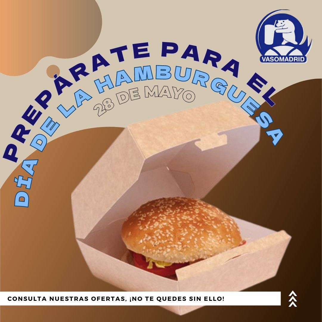 vasomadrid's tweet photo. ¡Celebra el Día de la Hamburguesa con el envase perfecto! 🍔🎉 Nuestros envases de cartón, caña de azúcar y porex son la opción ideal para lucir tus deliciosas creaciones.🌱🌍 Sorprende a tus clientes con presentaciones impecables y sostenibles. 😍🍽️ #EnvasesAlimentarios https://t.co/jlNCO4IcX2