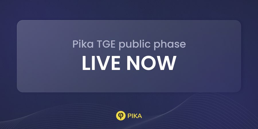 $PIKA Pre Sale

Whitelist: 1 hrs ⏱️
Public: Next 71hrs ⏱️

pikaprotocol.com/#/tge/A