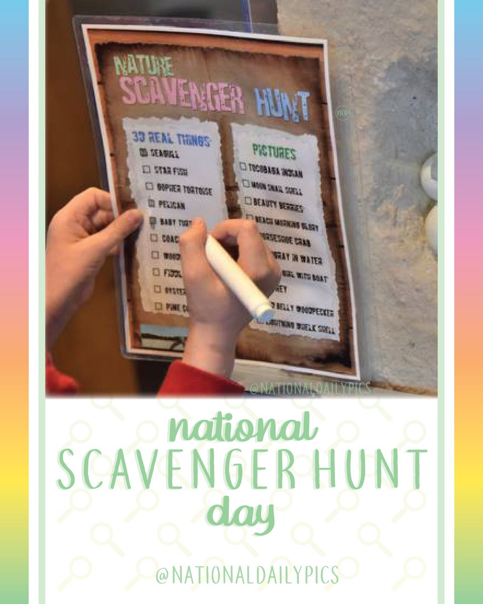 Happy National Scavenger Hunt Day!🗺

Fun Fact: This day celebrates the birthday of Elsa Maxwell (born on this day in 1883 & credited for creating scavenger hunts in the 1930s!

💚💚Follow @NationalDailyPics on instagram for more!💚💚

#NationalScavengerHuntDay #NationalDailyPics