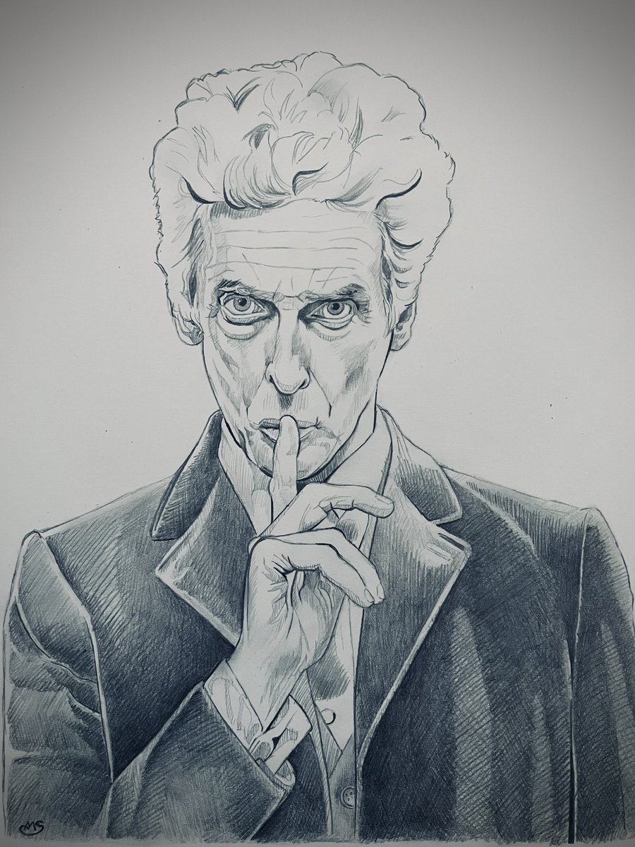 Pencil sketch of Peter Capaldi - the twelfth Doctor. #DoctorWho