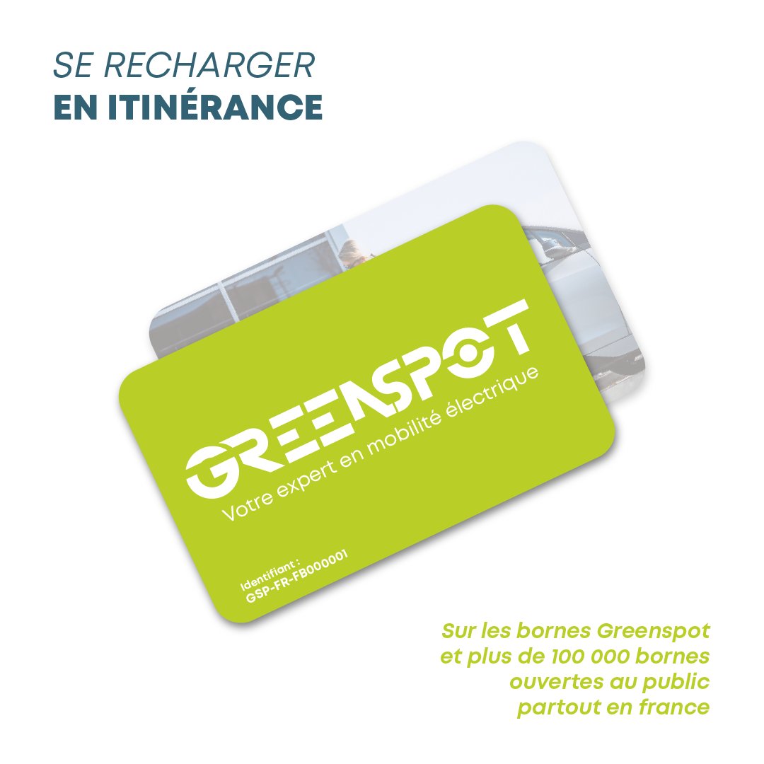 Le badge Greenspot est disponible ! ⚡️

Avec notre badge, rechargez votre #véhiculeélectrique sur plus de 100 000 #bornes partout en #France !🔋
Pour l'obtenir, créez votre compte gratuitement sur notre plateforme greenspot.evc-net.com et commandez votre badge à 4,99€ ! 📩