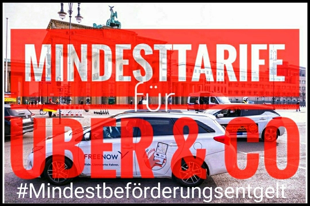 @AGH_Berlin Es gibt viel zutun, packen sie es endlich an..

Mietwagen Ridehailing Sektor Aufräumen bzw. Taxigewerbe Schützen!

#Uber #Bolt #FreeNow Dumping stoppen, regulieren!