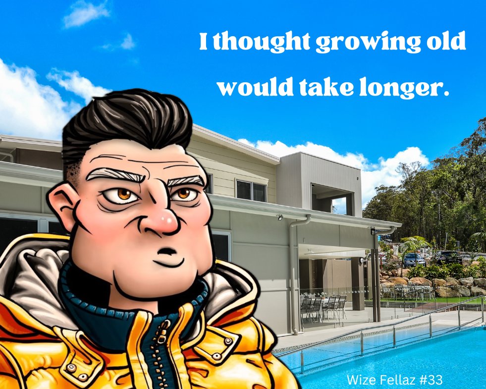 Qhu_NFT's tweet image. Your #DailyDose from @WizeFellaz Retirement Home. #GrowingOld