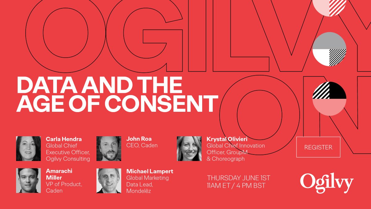 Join us on Thursday, June 1 for #OgilvyOn: Data and the Age of Consent – an in-depth discussion on the new world of marketing in a data-secure world. Register: okt.to/vbAQYH