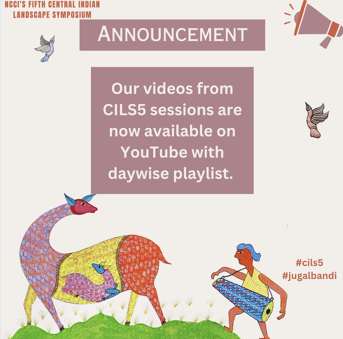 Watch now our sessions from CILS5 on YouTube! Find the link here : youtube.com/playlist?list=…
#jugalbandi #ncci #centralindia #cils5