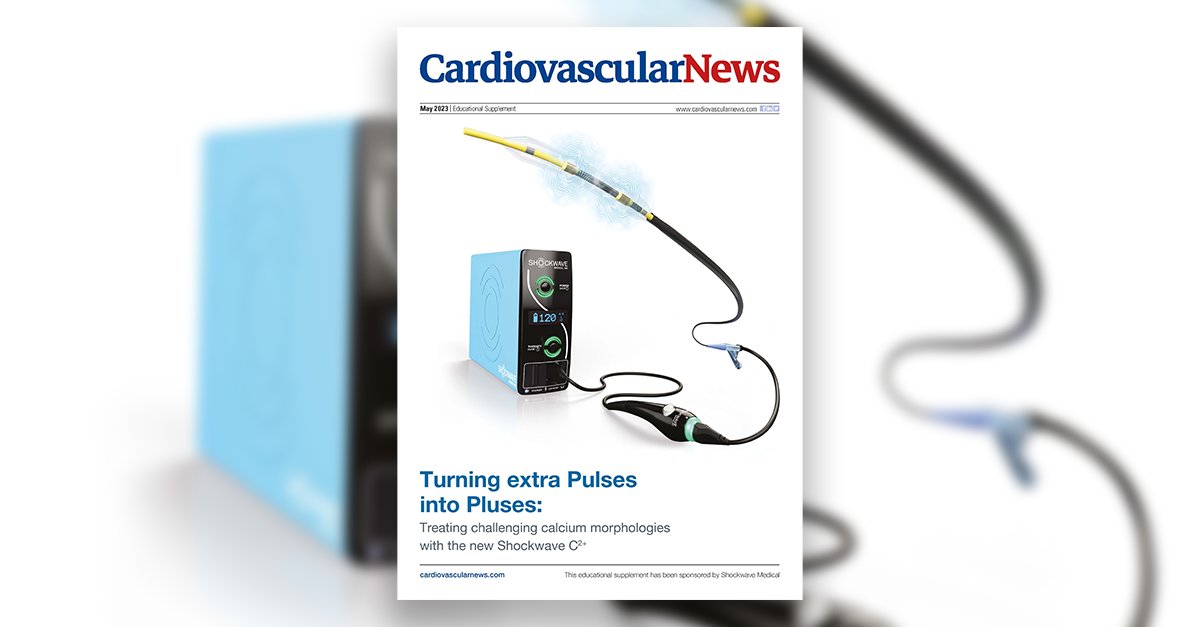 Cardiovascular News (@cn_publishing) on Twitter photo How can the new <a href="/ShockwaveIVL/">Shockwave Medical</a> C2+ catheter help in the treatment of challenging calcium morphologies?
This educational supplement, with insights from <a href="/twj1974/">Tom Johnson</a> <a href="/nicolasamabile/">Nicolas Amabile</a> & <a href="/KambisMashayek1/">Kambis Mashayekhi</a> offers some of the answers.
Click here for more: cardiovascularnews.com/turning-extra-… How can the new <a href="/ShockwaveIVL/">Shockwave Medical</a> C2+ catheter help in the treatment of challenging calcium morphologies?
This educational supplement, with insights from <a href="/twj1974/">Tom Johnson</a> <a href="/nicolasamabile/">Nicolas Amabile</a> & <a href="/KambisMashayek1/">Kambis Mashayekhi</a> offers some of the answers.
Click here for more: cardiovascularnews.com/turning-extra-…