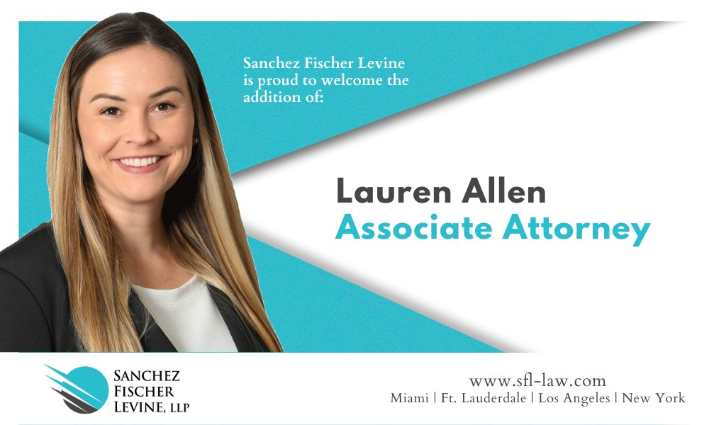 SFL is pleased to welcome attorney Lauren M. Allen to its complex commercial litigation and international arbitration teams!  

Read about Lauren: sfl-law.com/sfl-welcomes-a…

#SFLLaw #SanchezFischerLevine #Litigation