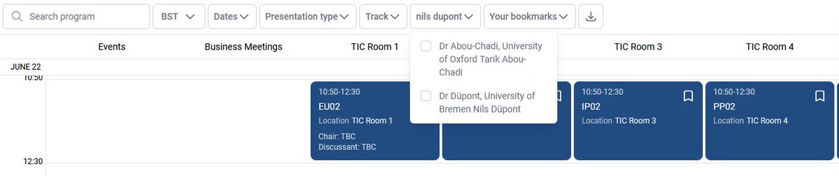 Hi <a href="/europsa/">EPSA</a>: I'm not necessarily saying there should not be a button to differentiate between <a href="/tabouchadi/">Tarik Abou-Chadi</a> and Nils Düpont (that's also very biased as it's called "nils dupont") in the conference programme, but I'm also not 100% sure it's all THAT useful #EPSA2023