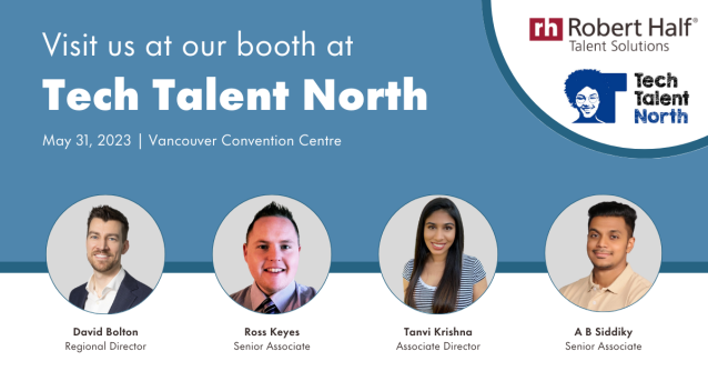 kkvasilopoulos's tweet image. Robert Half is excited to be sponsoring Tech Talent North on May 31 in Vancouver. Visit us at our table in the networking area to connect and discuss the latest trends in the recruiting industry, plus prizes and giveaways! #techtalentnorth #hiringintech bit.ly/41ZeMtW