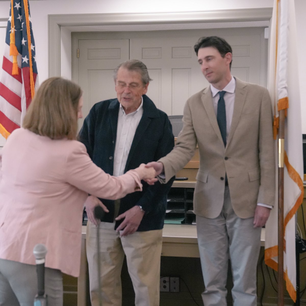 TownofNantucket's tweet photo. Congratulations to Tom Dixon and Malcom MacNab! This morning, they were officially sworn in as Select Board members after winning the Town Election. This is Tom Dixon's 1st term & Malcolm MacNab's 2nd consecutive term. #TownElection https://t.co/rBPmSgmbfy