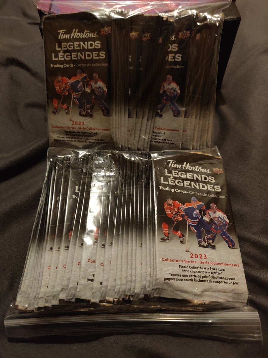 (AUCTION) 6 HOURS LEFT!!

- 45x Tim Hortons Legends 2023 Promo Packs

#nhl #hockey #sportscards #tradingcards #timhortons #timhortonshockeycards #hockeycards #boosterpacks #tcg #sonsatos #Cannes2023 #TheLittleMermaid #MSDhoni #HYUNJINxVersace
