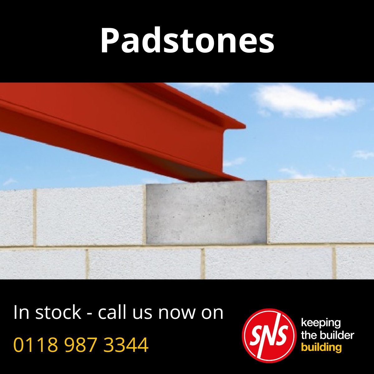 SNS is a leading provider of precast concrete padstones to the UK building industry, with over 35 different padstone sizes normally available from stock. Browse the range for collection or next-day delivery &amp; order online now!

Visit our website at snsbp.co.uk