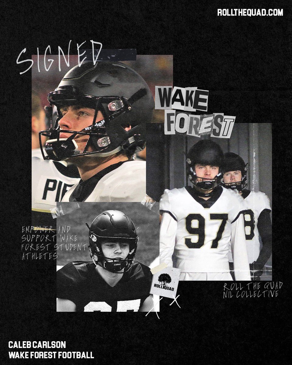 Caleb_Carlson9's tweet photo. Thanks you Deacon fans for your continued support of @rollthequadNIL. We take the field together every game this fall! Sign up at https://t.co/Fm2wW7gcvy https://t.co/JDbemTFRV0