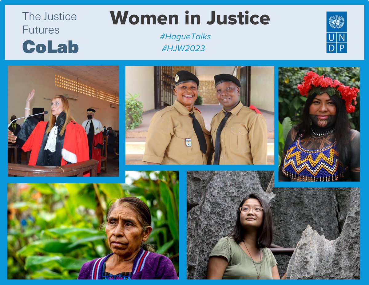 Join us & @UN_Women at @HagueJusticeWeek #HJW2023:

🗓️6 June
🔹#HagueTalks & report launch on women in justice in Africa
🔹Opening of @UNDP's Justice Futures CoLab
🔹Exhibition portraying women-justice champions

Read more & register bit.ly/3BNmyMQ