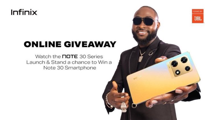 Join the #InfinixNote30Launch live on YouTube and you could win one  for yourself.