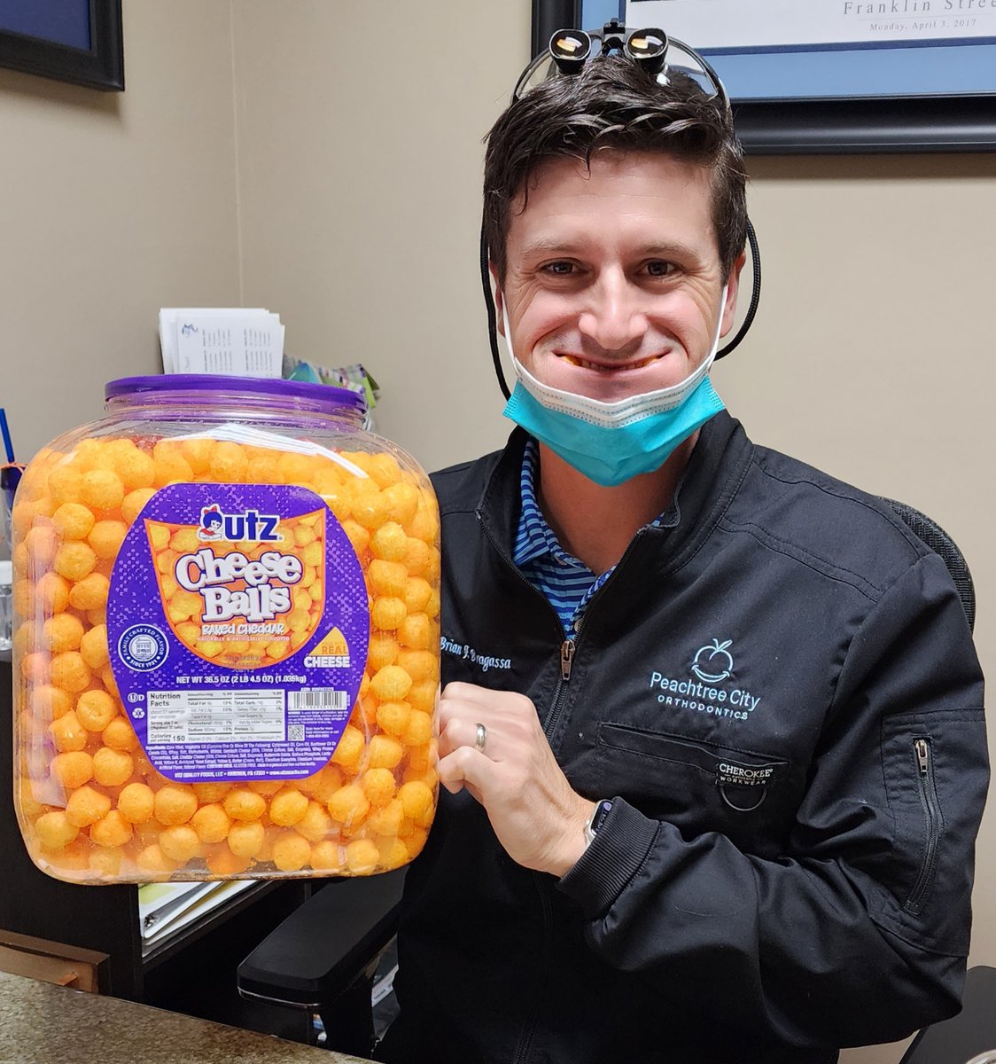 PTCOrthodontics's tweet photo. ~Know what makes Dr. B happy??
Creating amazing smiles and...@utz Cheese Balls!! https://t.co/HKeVmA9C6f