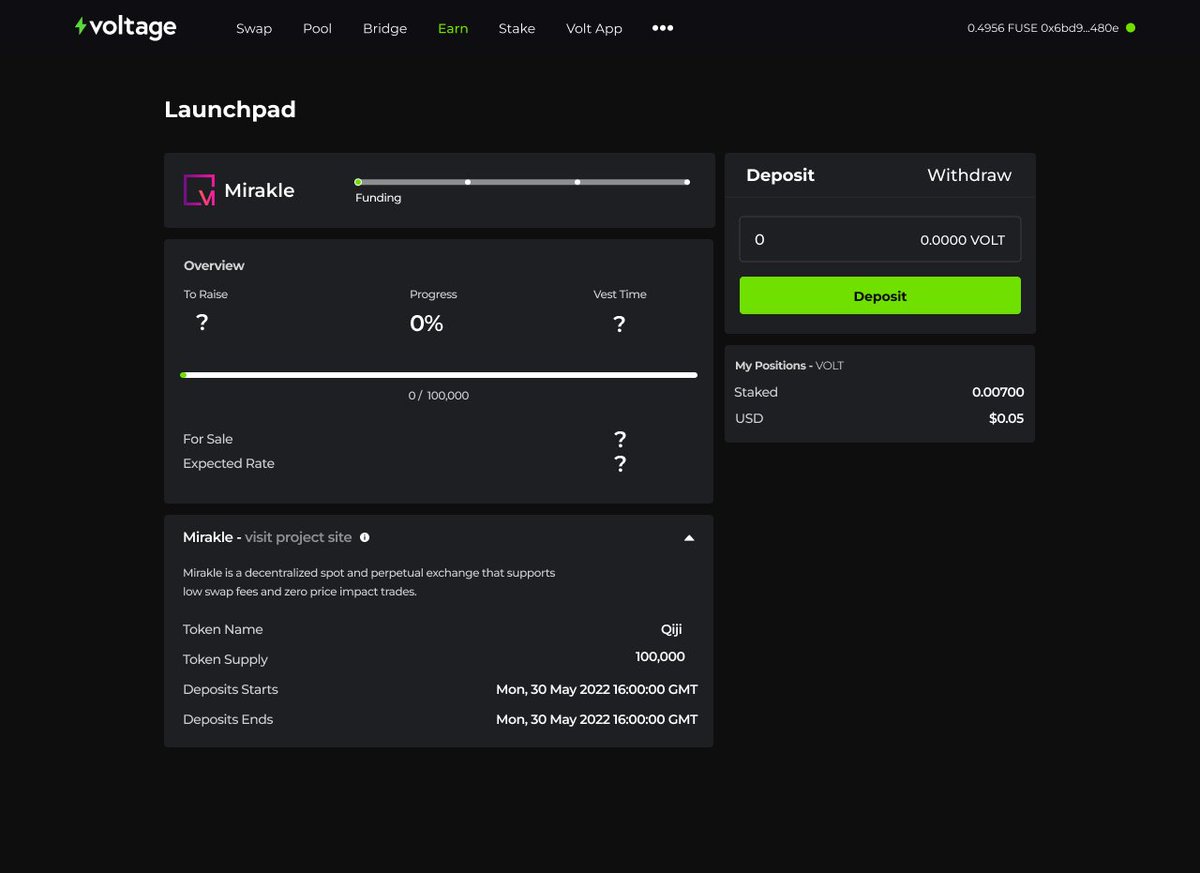 voltfinance's tweet image. $VOLT holders📢
Our first #Launchpad project is confirmed!⚡️

This groundbreaking project will introduce an entirely novel feature to @Fuse_network🚀

Can you guess what it is..?