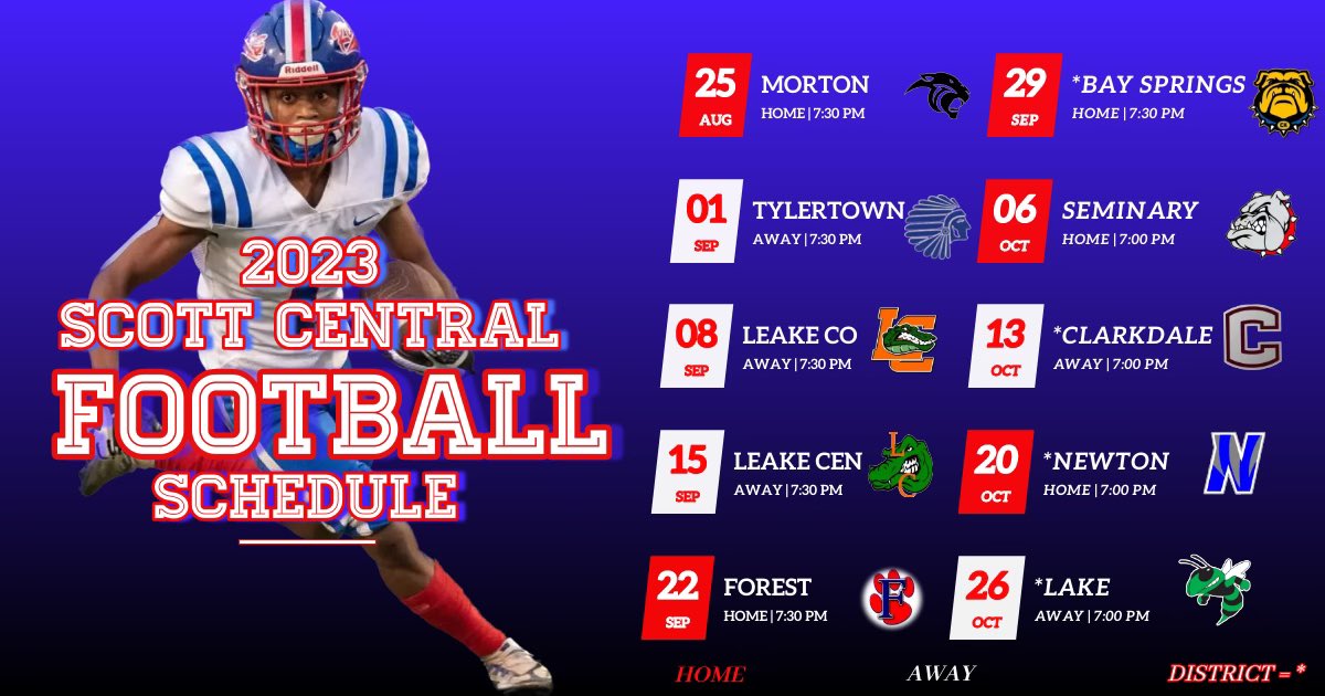 Here it is, your revamped 2023 Scott Central Rebels football schedule. Go Rebels. #WHYNOTUS