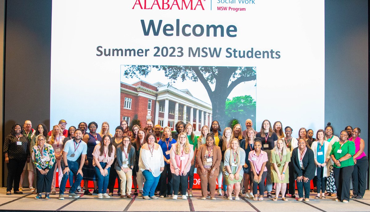 UA_SocialWork's tweet photo. π #UASSW is thrilled to welcome and guide this new cohort of MSW students!
Together, we will explore, learn, and make a lasting impact in the field of social work!
More info on our MSW program: https://t.co/UxmE8QuSBu
#RollTide #MSWProgram #SocialWorkers https://t.co/rPMz1F10Xp