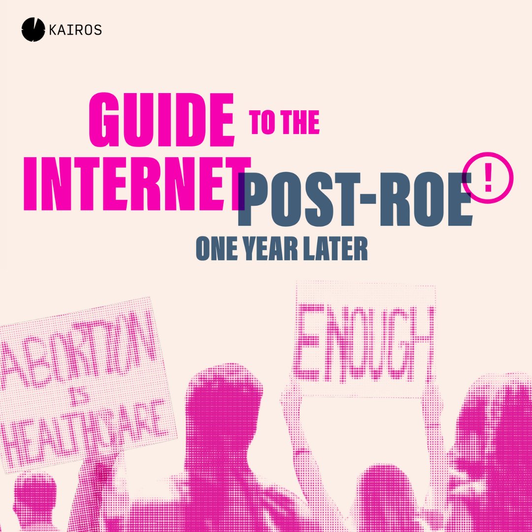 So much has changed since Roe was overturned last June — including technology. 

Today we're releasing a Guide to the Internet Post-Roe, a resource that outlines how tech fits into the fight for abortion, and how we can push back. Read it here ➡️ kairosfellows.org/internetpostroe