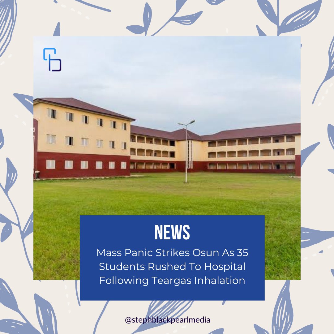 Panic struck Osogbo as approximately 35 students from Fakunle Comprehensive School were rushed to hospitals after inhaling tear gas fired by riot policemen on Tuesday May 23rd. 

 #Osogbo 
#SchoolIncident #TearGasInhalation #StudentSafety