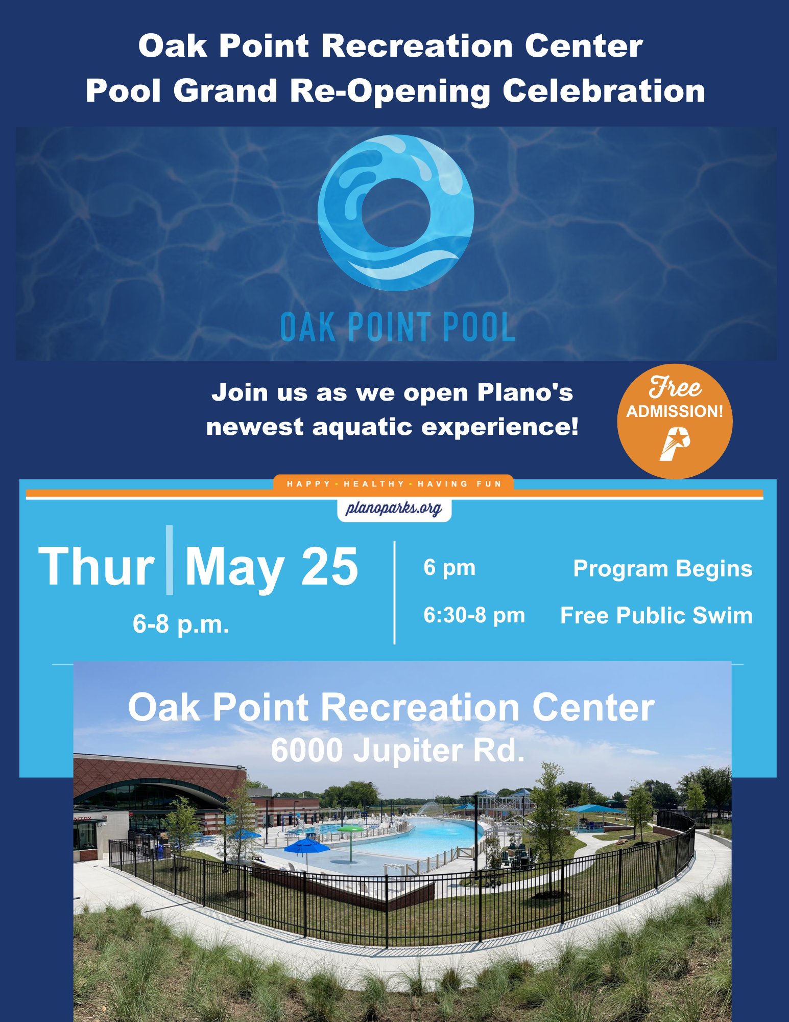 Plano Parks & Rec on Twitter "It’s official! The new outdoor pool at