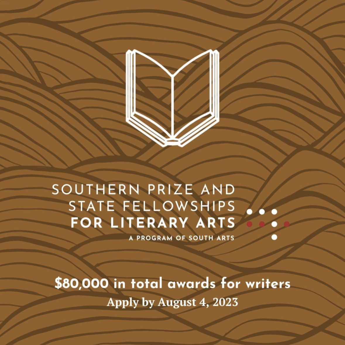 Southern Writers! @southarts has a new prize opportunity for writers in the South (AL, FL, GA, KY, LA , MS, NC, SC, and TN). This year's inaugural Southern Prize and State Fellowships for Literary Arts will be awarded to fiction writers. @MSarts