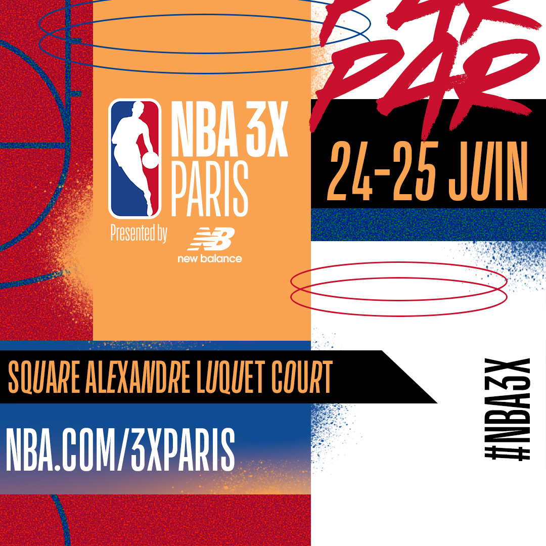 🚨🇫🇷 Le NBA 3X, présenté par @newbalancehoops, débarque à Paris ! Tu penses pouvoir dominer la scène ? T'as une team prête à jouer ? Inscris-toi dès aujourd'hui ! ➡️ on.nba.com/nba3xparis3 #NBA3X 🤝 #WeGotNow