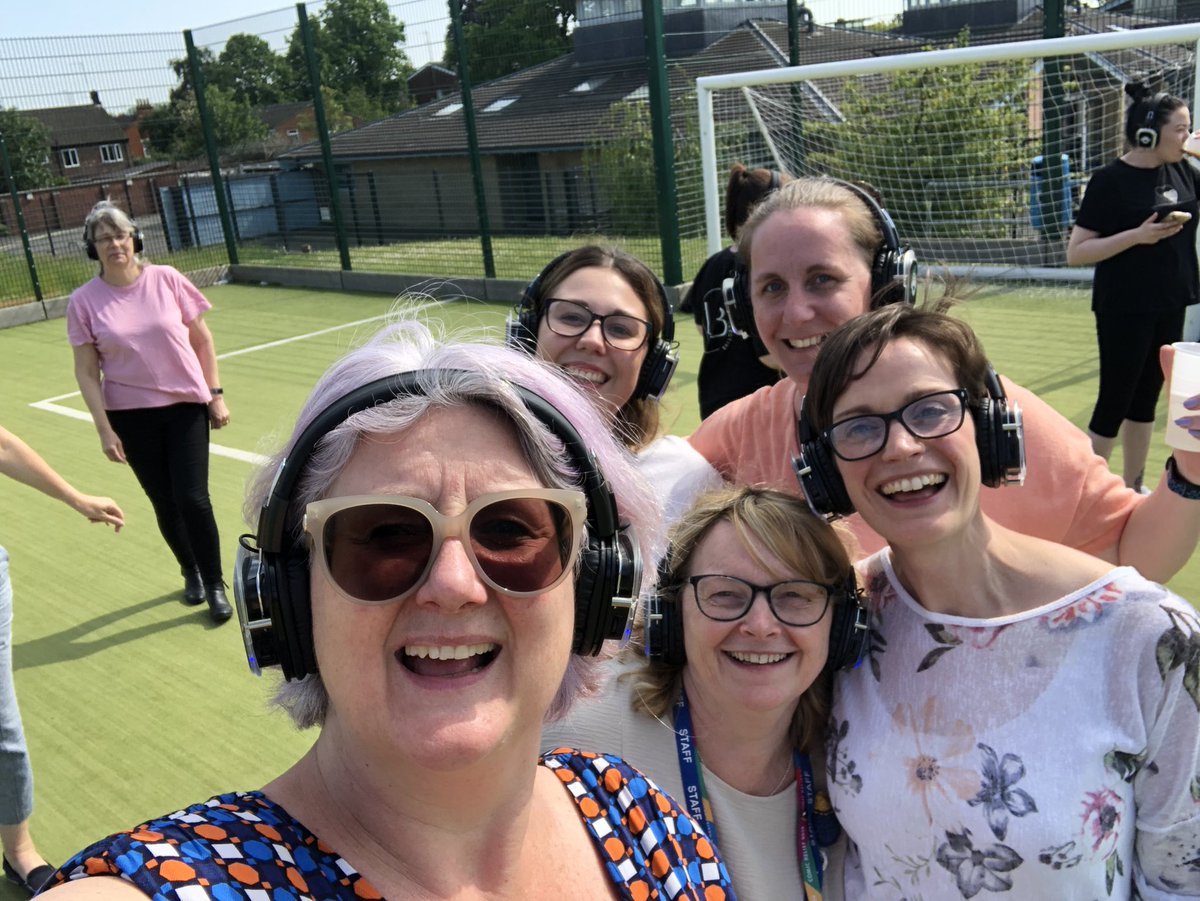 Staff meeting at the silent disco for #wellbeingweek!!