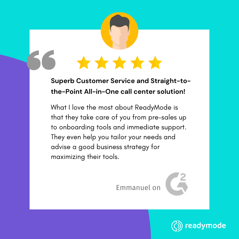 GoReadyMode's tweet photo. From pre-sales to onboarding and immediate support, we're committed to assisting our users every step of the way. Your success is our success!

#ReadyMode #Testimonial #BusinessSolutions #CustomerSuccess https://t.co/MyKwzJim9i
