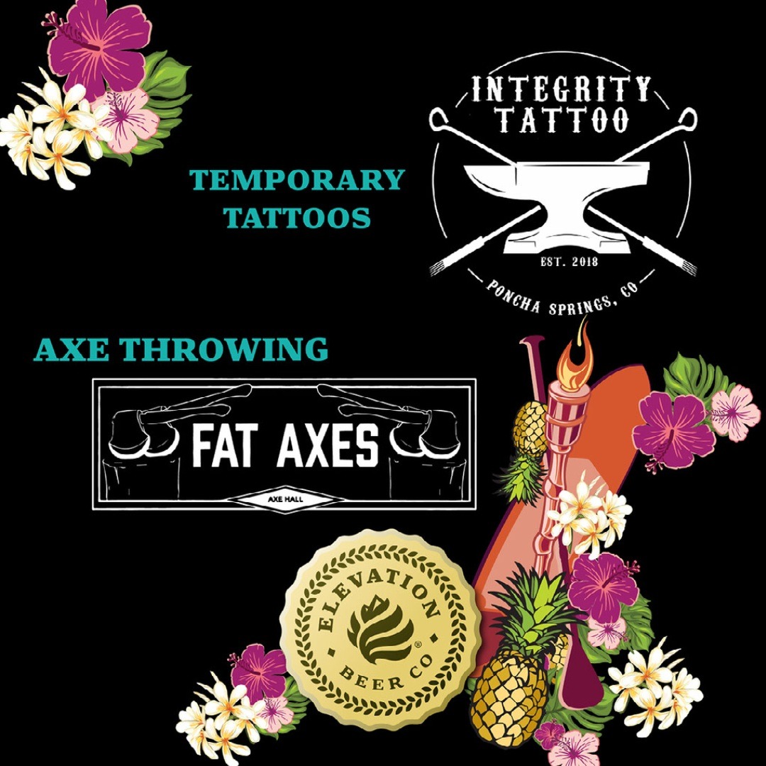 Find your groove throwing axes with @salidafataxes and join the lineup for @integritytattoorocks who will be inking us all up with temporary tattoos!